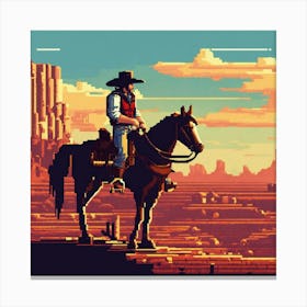 Pixel Cowboy Canvas Print