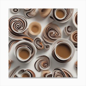 Coffee Cups And Saucers Canvas Print