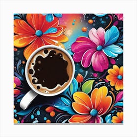 Coffee And Flowers 1 Canvas Print