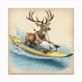 Deer Surfboard 2 Canvas Print