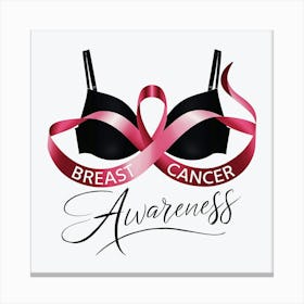 Women Breast Cancer Awareness background in Pink Ribbon international symbol for month October clipart and poster clipart and wall art Canvas Print