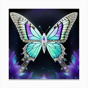 Butterfly With Diamonds Canvas Print