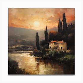 Caprese Sunset Symphony Canvas Print