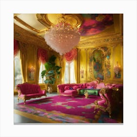 Futuristic Beautiful French Mansion Interior Sitti (20) Canvas Print