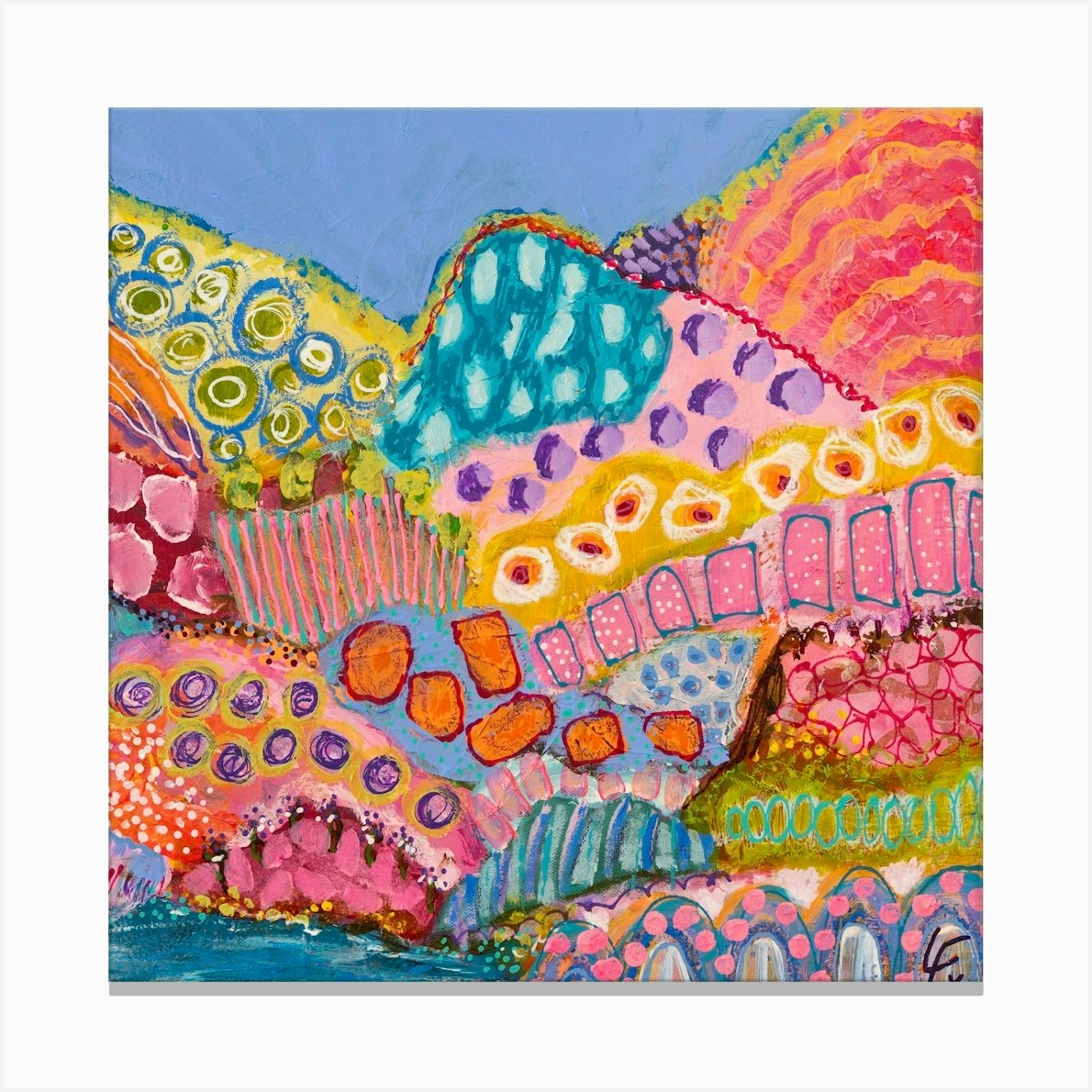 Abstract Painting 6 Canvas Print by Lindy Farley Artist