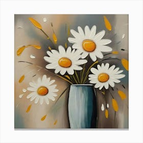 Daisies In A Vase Abstract 2 Canvas Print