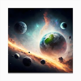 Space Scene Canvas Print