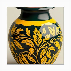 Gold And Black Vase Canvas Print