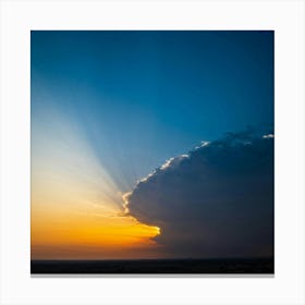 A Serene Tranquil Documentation Of Nature Capturing The Splendor Of Day Turning Into Dusk The Sky Canvas Print