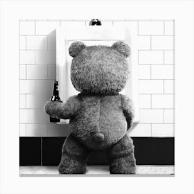 Ted Teddy Bear Toilet 1 Canvas Print