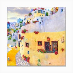 French Riviera Scenery in the style of Disney Pixar's Luca Canvas Print