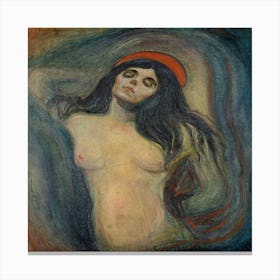 Nude Woman With Red Hat Canvas Print