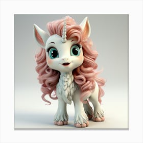 Cute Unicorn 3d Model Canvas Print