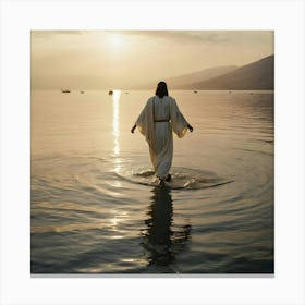 Jesus Walking In The Water 16 Canvas Print