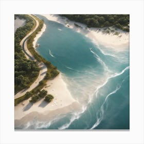 Aerial View Of A Beach Canvas Print