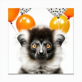 Lemur With Balloons 5 Canvas Print