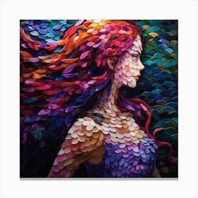 Maraclemente 3d Mosaic Mermaid Vibrant Metallic Colors Beautifu 19941f22 447c 4e5b Ae91 9bded972f9c4 Canvas Print