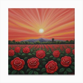 Sunset Roses 2 Canvas Print