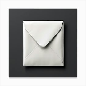 White Envelope On Black Background Canvas Print