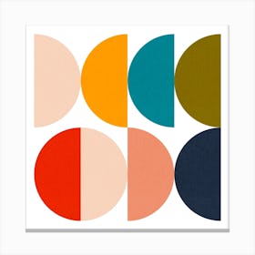 Mid Century Geometric Color Play 3 Canvas Print