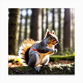 Squirrel In The Forest 103 Canvas Print