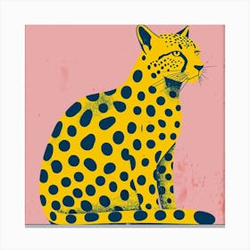 Yellow Cheetah Square 5 Canvas Print