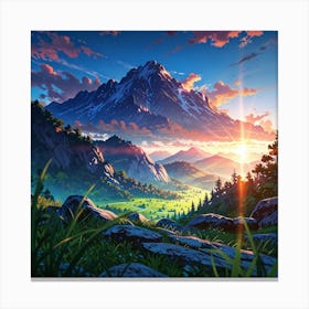 Sunset In The Mountains 6 Canvas Print