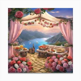 Roses In The Garden Canvas Print