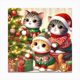 Christmas Kittens Canvas Print