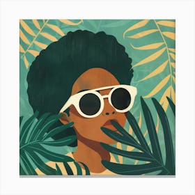 Afro Girl In Sunglasses Canvas Print