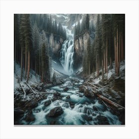 Waterfall Snow 4 Canvas Print