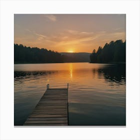 Sunset At The Lake Canvas Print