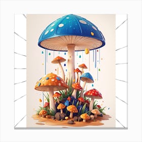 Mushroom Painting Canvas Print