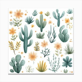 Cactus Set Canvas Print