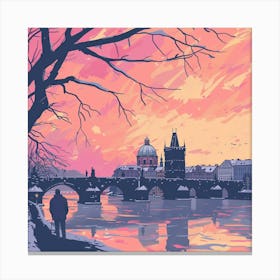 A Prague With Charles Bridge Lofi Illustration 1720467760 4 Canvas Print