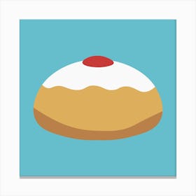 Hanukkah Holiday Sufganiyah Flat Design Icon Canvas Print