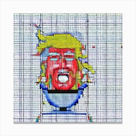 Trump'S Head Psychedelic Art Canvas Print