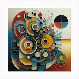 abstract painting with geometric 13 Canvas Print