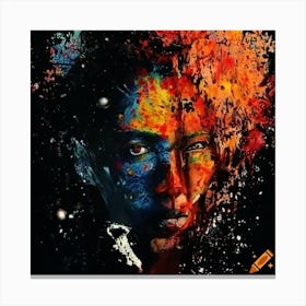 Woman With A Colorful Face Canvas Print