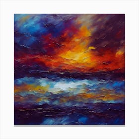 Stormy Horizon Over The Ocean Canvas Print