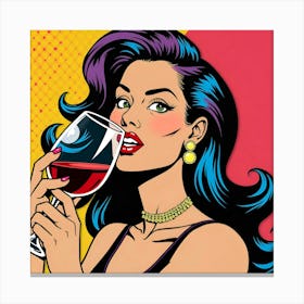 Vibrant pop art scene of a stylish woman Canvas Print