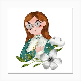 Seamstress girl Canvas Print