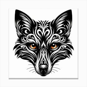 Tribal Fox Head Canvas Print