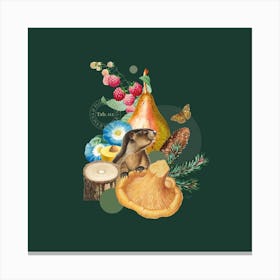Flora & Fauna with Marmot 1 Canvas Print
