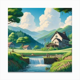 House Near The River Canvas Print