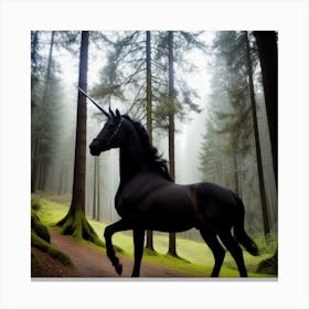 Unicorn In The Forest 1 Canvas Print