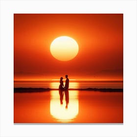 Sunset Couple Canvas Print