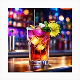 Cocktail On A Bar 11 Canvas Print