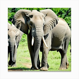 Elephants In The Wild 2 Canvas Print