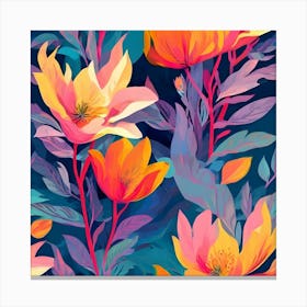 Seamless Floral Pattern 9 Canvas Print